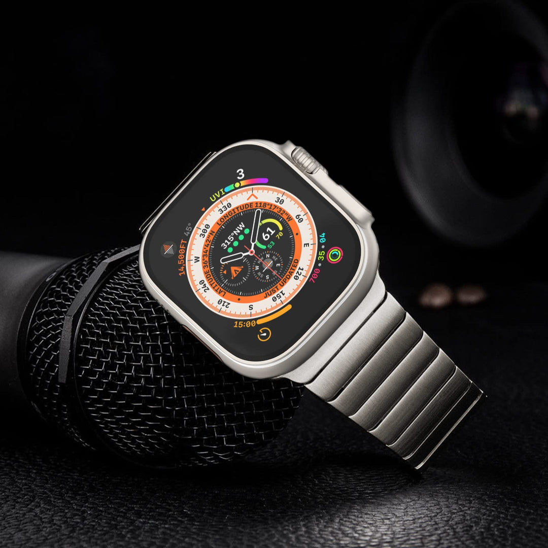 Edelstahl Gliederarmband für Apple Watch 49/46/45/44mm Titan - Bild 3