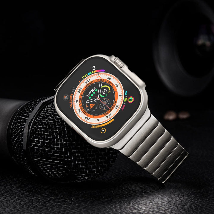 Edelstahl Gliederarmband für Apple Watch 49/46/45/44mm Titan - Bild 3