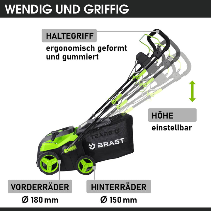 Elektro-Vertikutierer 2-in-1 mit Rasenlüfter 2000 W 40 cm Arbeitsbreite - Bild 5