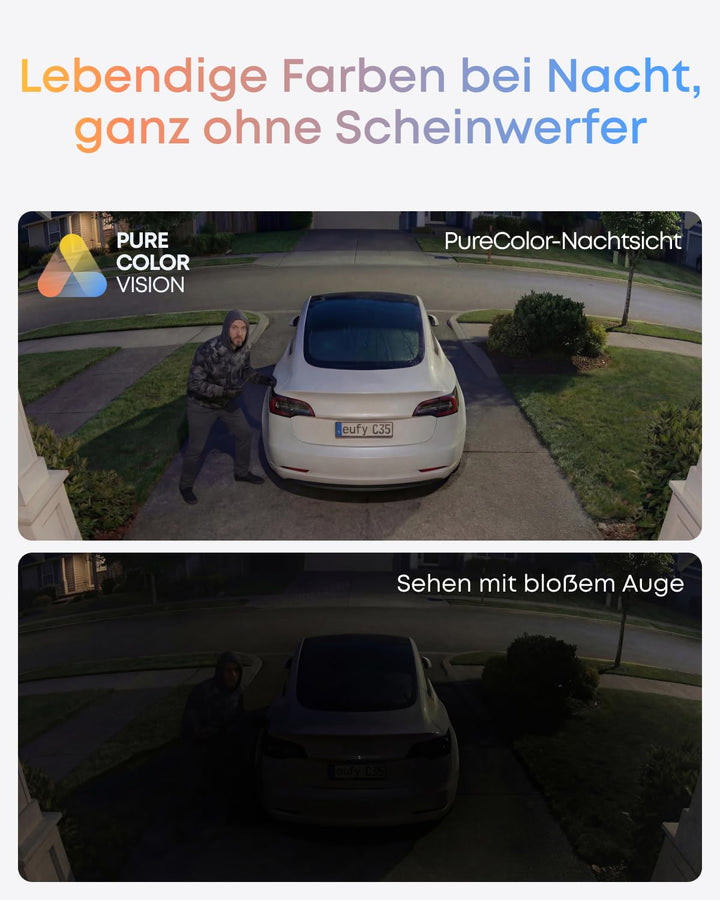 Überwachungskamera Set Aussen 2-Kamera Farbnachtsicht KI-Erkennung WLAN - Bild 3