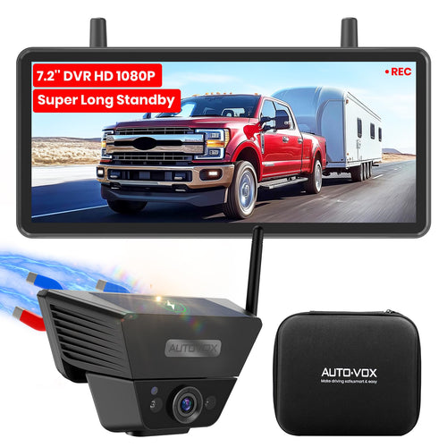Rückfahrkamera kabellos Solar 1080P HD mit 7,2" Display