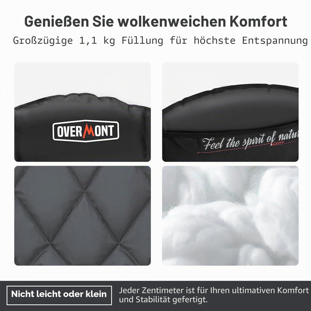 Campingstuhl XXL klappbar gepolstert mit Kühltasche 204 kg - Bild 6