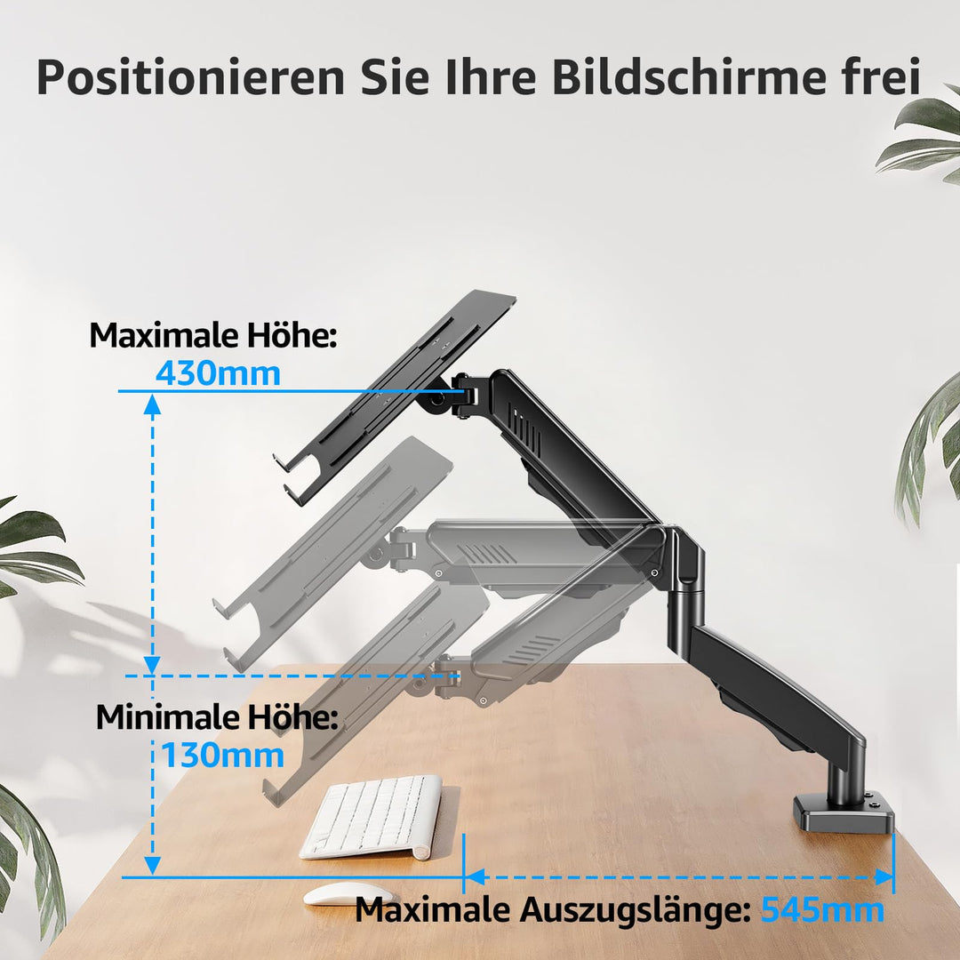 Monitor Halterung mit Laptopablage 13-32 Zoll Gasfeder 2-in-1 - Bild 5