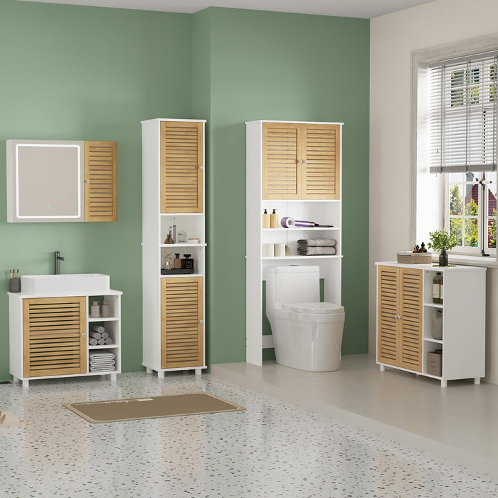 Badezimmerhochschrank Bambus 185.5x65x24 cm über Waschmaschine - Bild 8