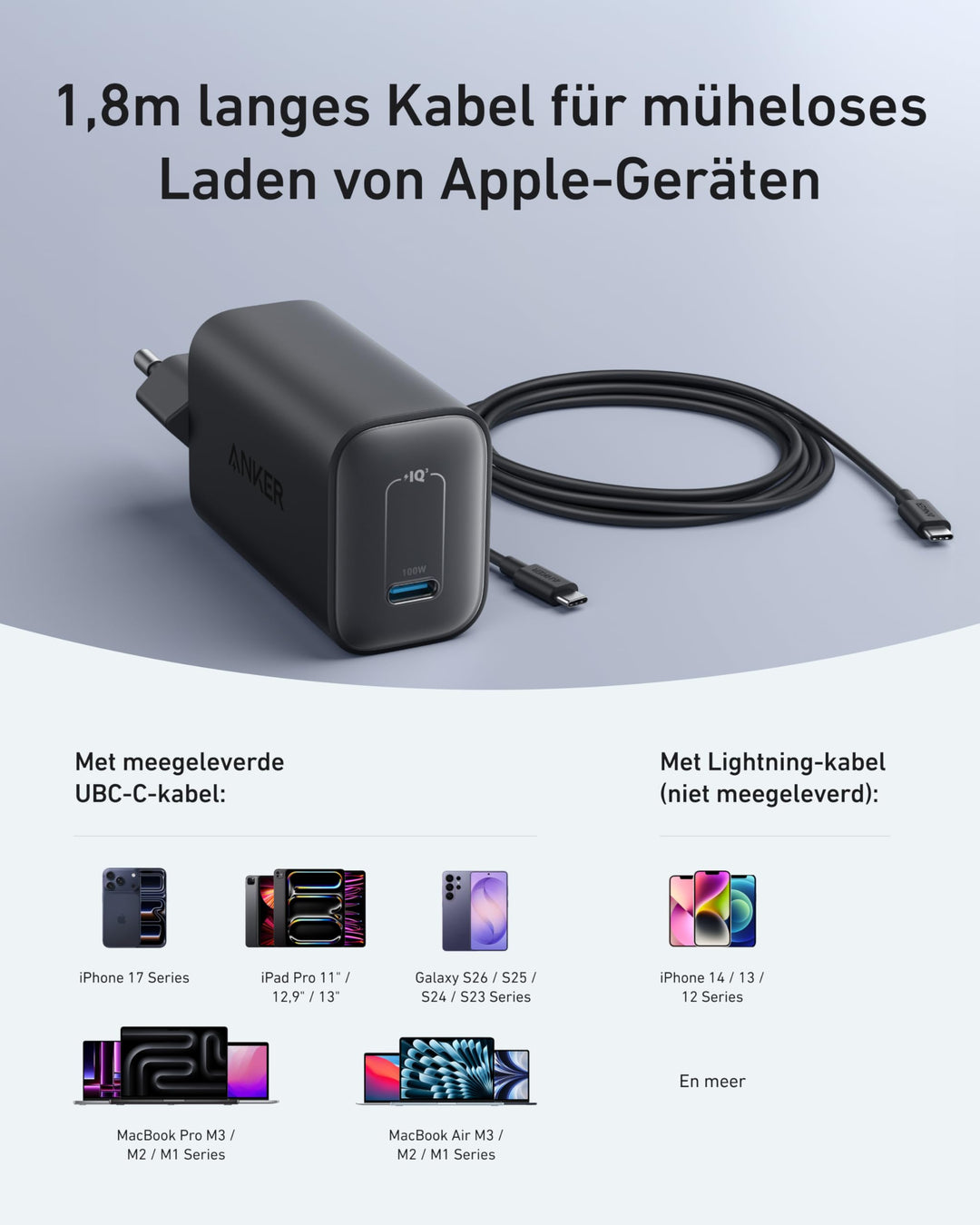 USB-C Ladegerät 100W Kompakt für Laptop und Smartphone - Bild 6