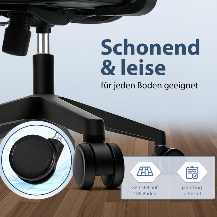 Ergonomischer Bürostuhl Netz 150 kg mit Lordosenstütze und Kopfstütze - Bild 6