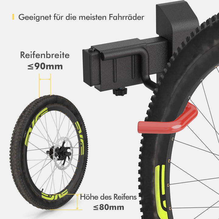 Fahrrad Wandhalterung für 6 Räder – verstellbare Haken, stabile Montage
