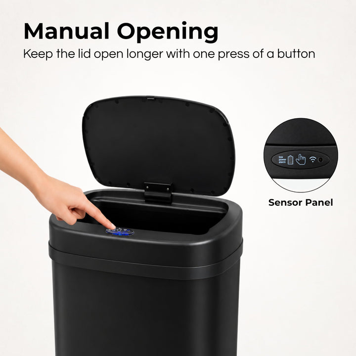 Sensor-Mülleimer Edelstahl 60 Liter Soft-Close Küche Schwarz - Bild 6