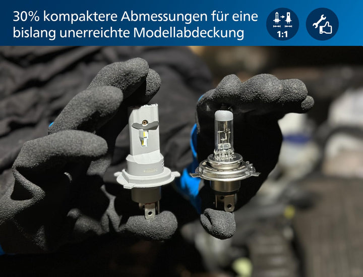 H4-LED Nachrüstlampe Direct-fit 5800K bis 450% heller 2er-Set - Bild 12