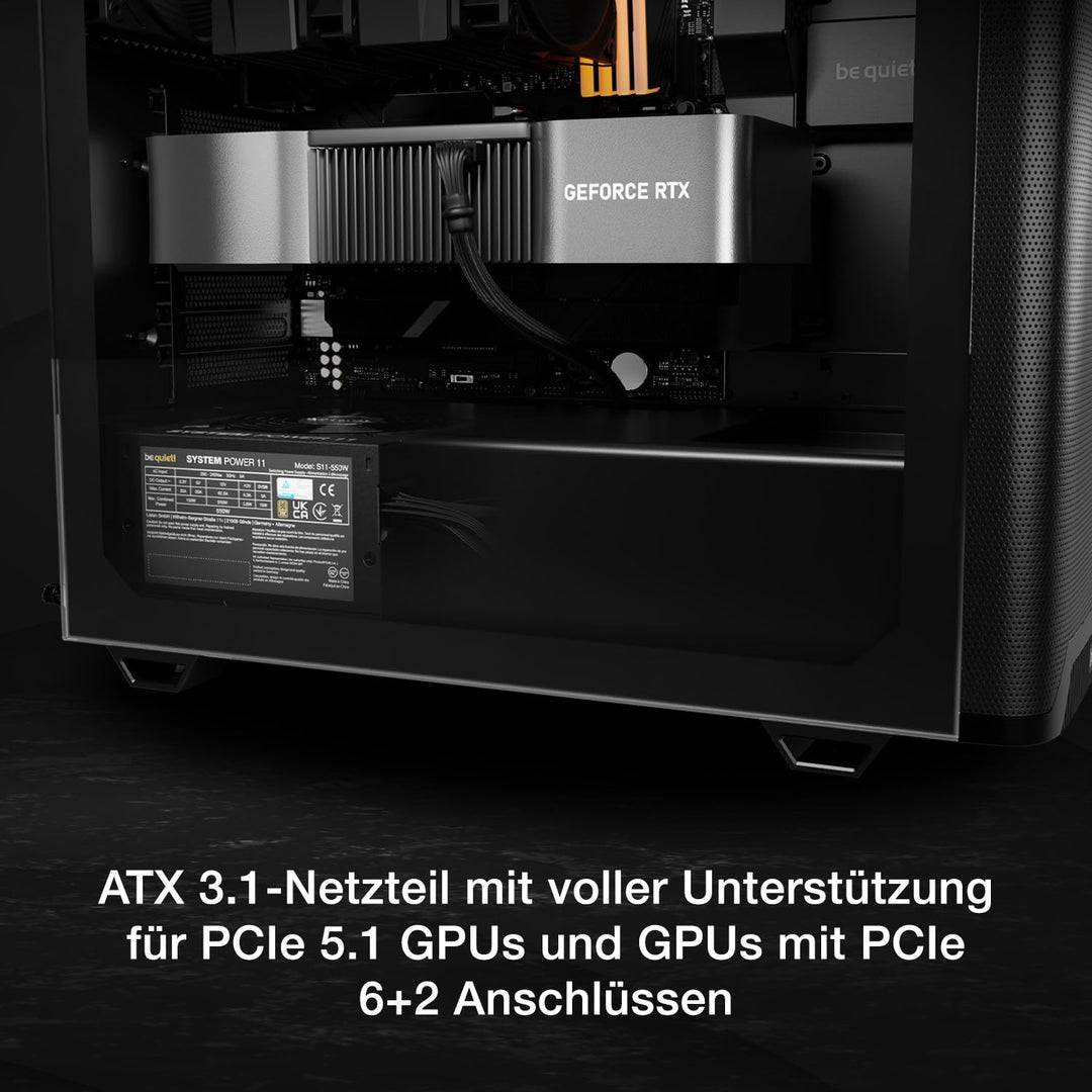PC Netzteil 550W ATX 3.1 80 Plus Bronze PCIe 5.1 120mm Lüfter - Bild 6