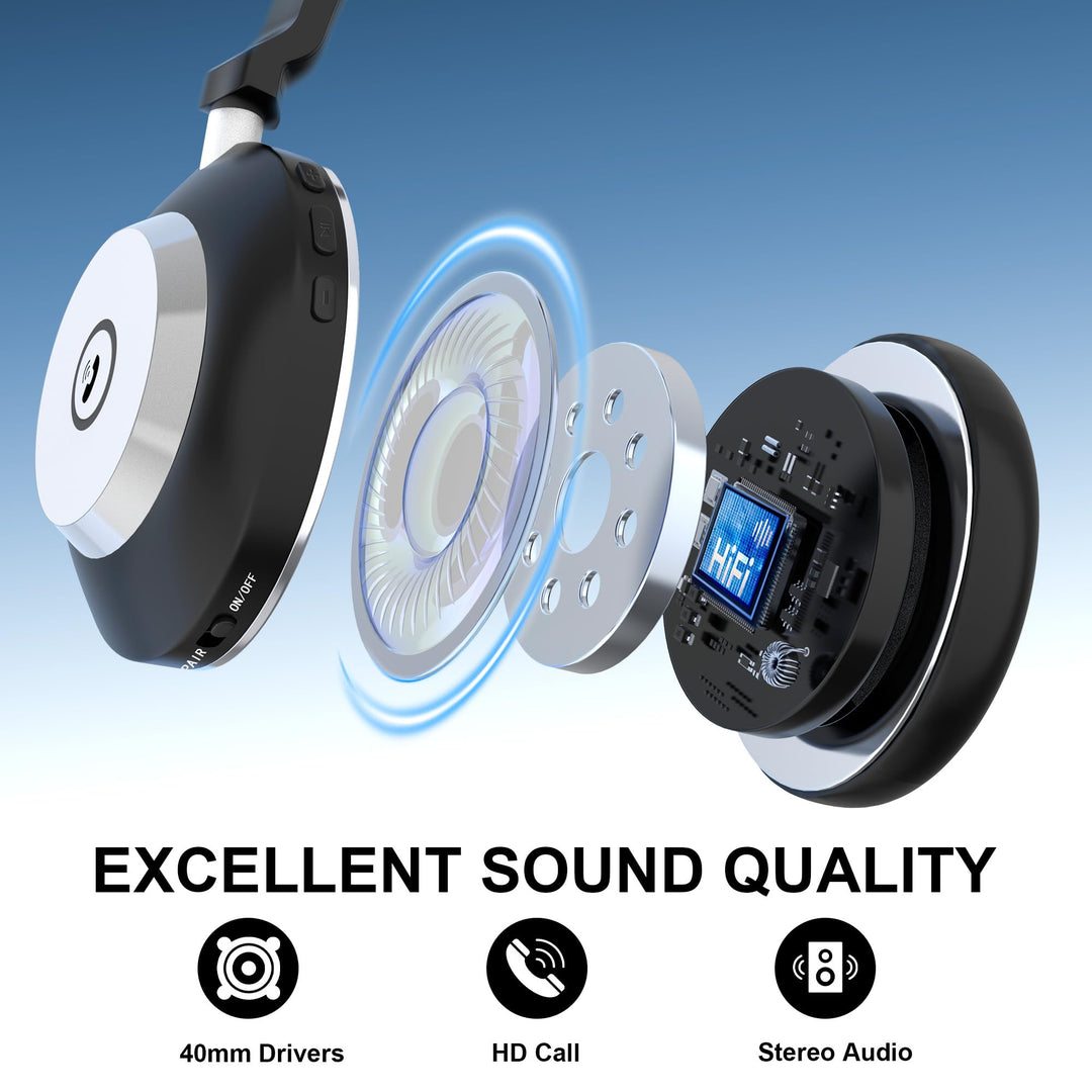 Kabelloses Office-Headset mit Mikrofon, USB-Dongle, 50h Akku - Bild 8