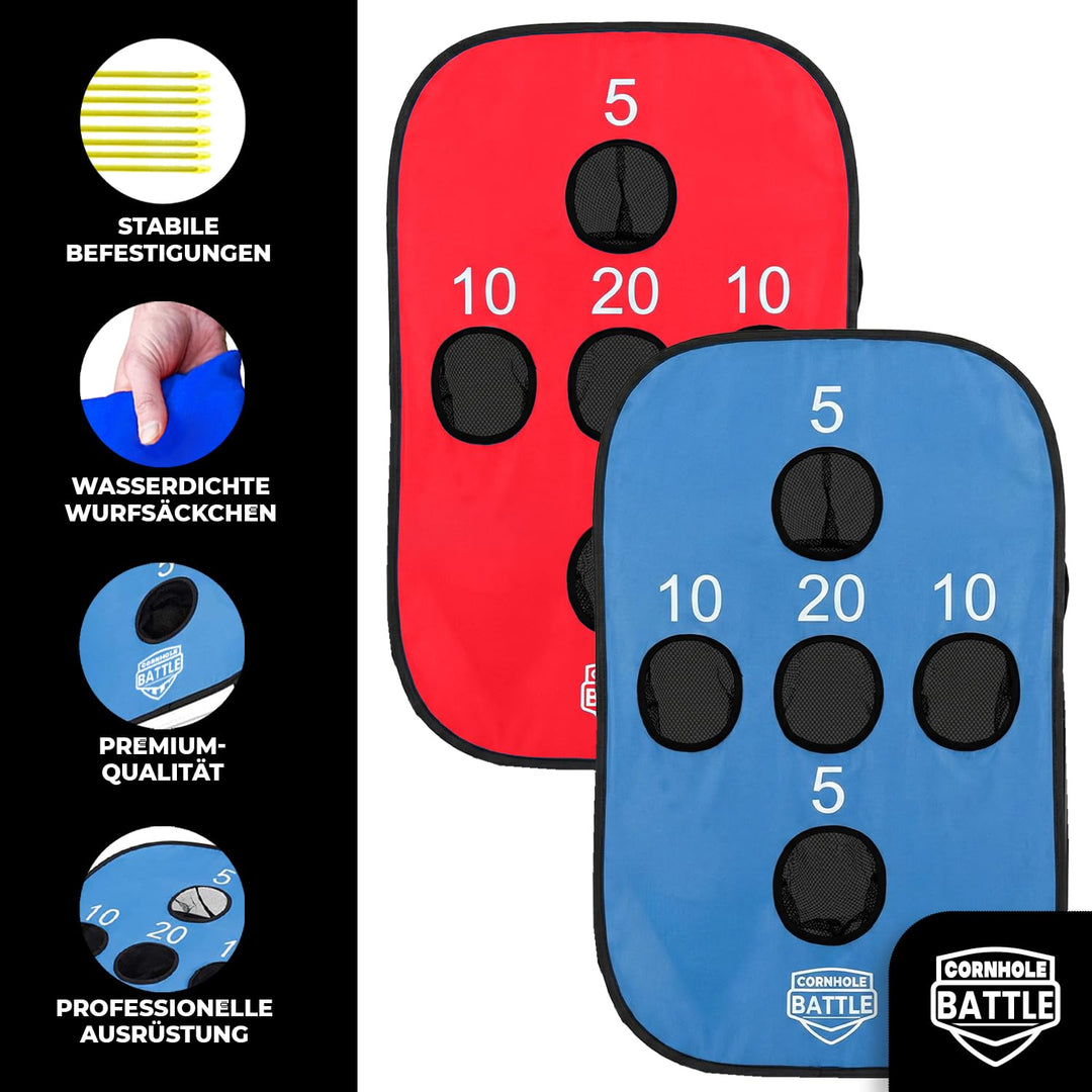 Cornhole Wurfspiel faltbar Stoff 2 Boards + 8 Wurfsäcke Garten - Bild 3