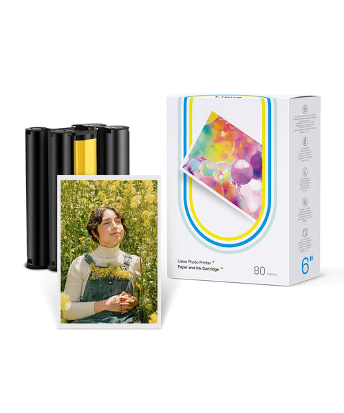 Fotopapier Nachfüllset 10x15 cm Thermosublimation 80 Blatt + 2 Farbbänder
