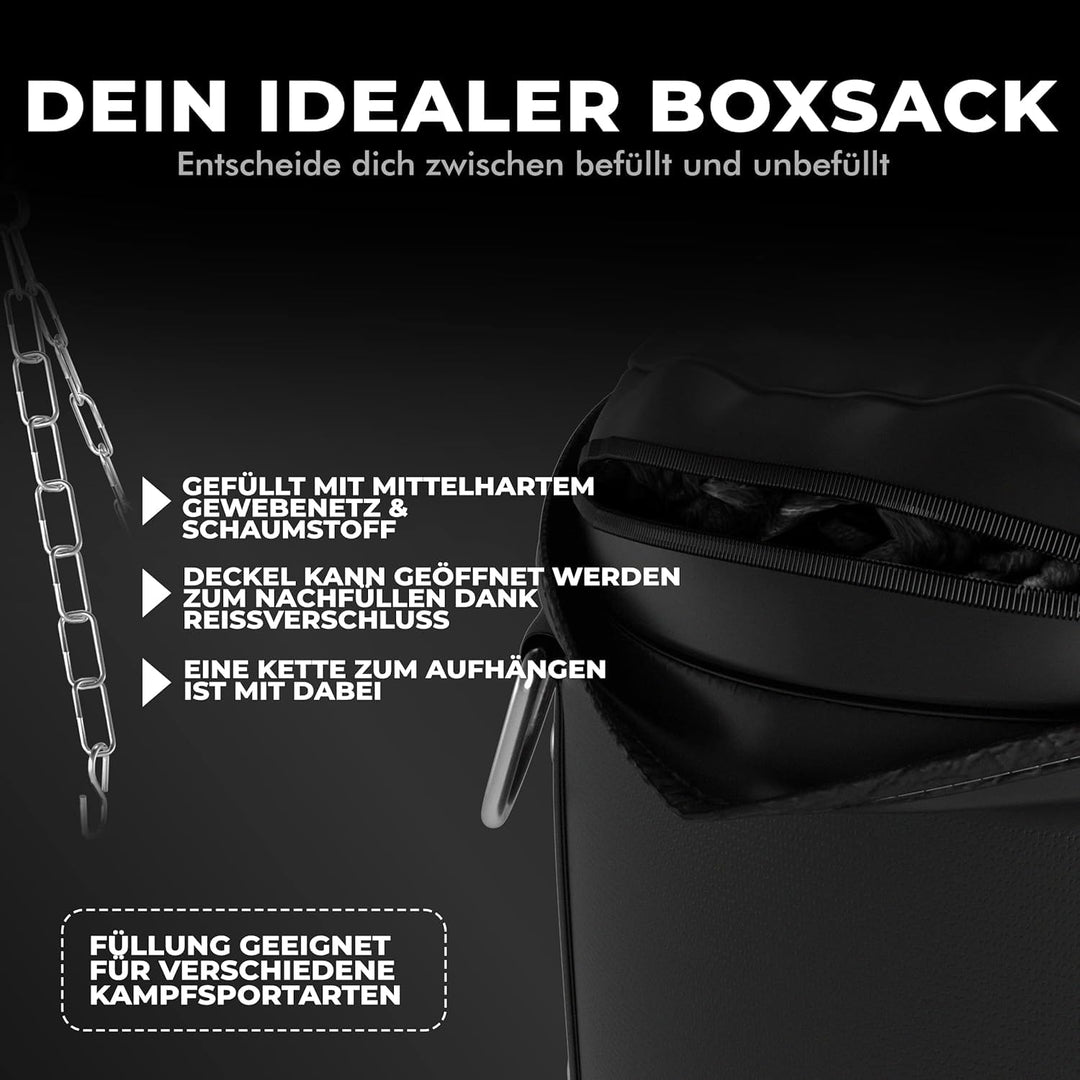 Boxsack gefüllt PU-Leder mit 4-Punkt-Stahlkette für Kampfsport - Bild 3