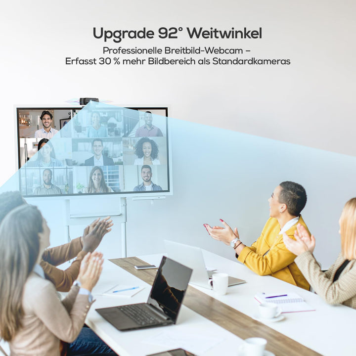 Webcam Full HD 1080P mit Mikrofon und Sichtschutzabdeckung, USB - Bild 6