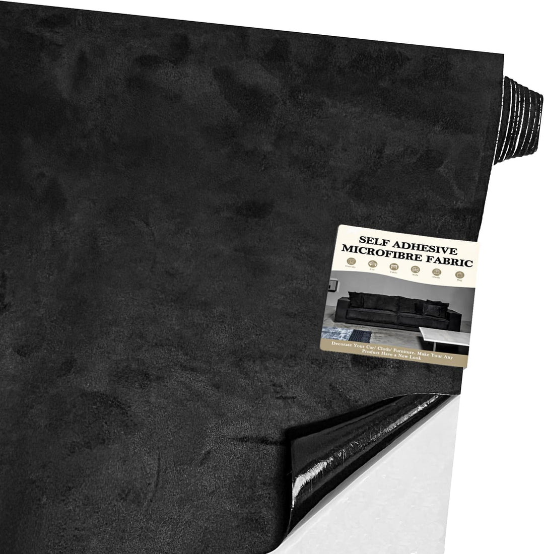 Selbstklebende Velours-Folie Mikrofaser Stretch 300x50 cm Schwarz