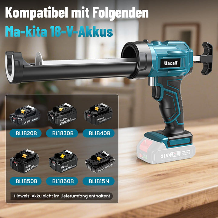 Akku-Kartuschenpistole 18V mit LED und 4 Geschwindigkeiten für 300-ml-Kartuschen - Bild 6