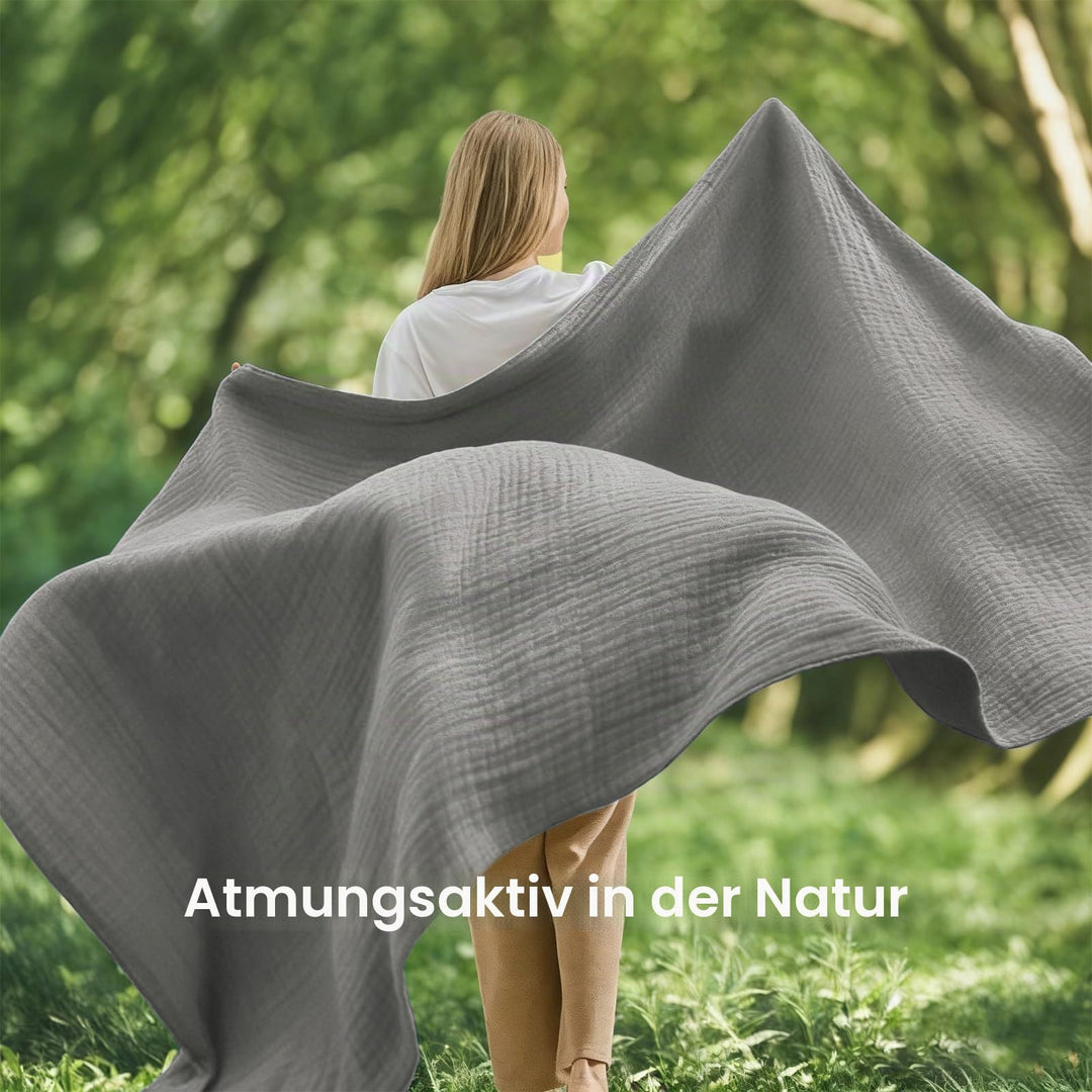 Musselin-Decke 230x230 cm 4-lagig Baumwolle OEKO-TEX für Erwachsene - Bild 8
