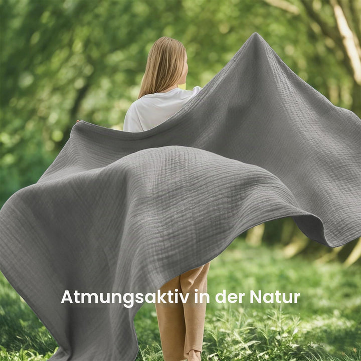 Musselin-Decke 230x230 cm 4-lagig Baumwolle OEKO-TEX für Erwachsene - Bild 8