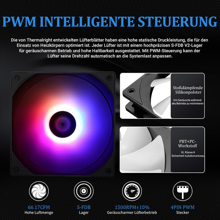 AiO CPU-Wasserkühler 240mm ARGB PWM für AMD AM4/AM5 Intel LGA1700 - Bild 5