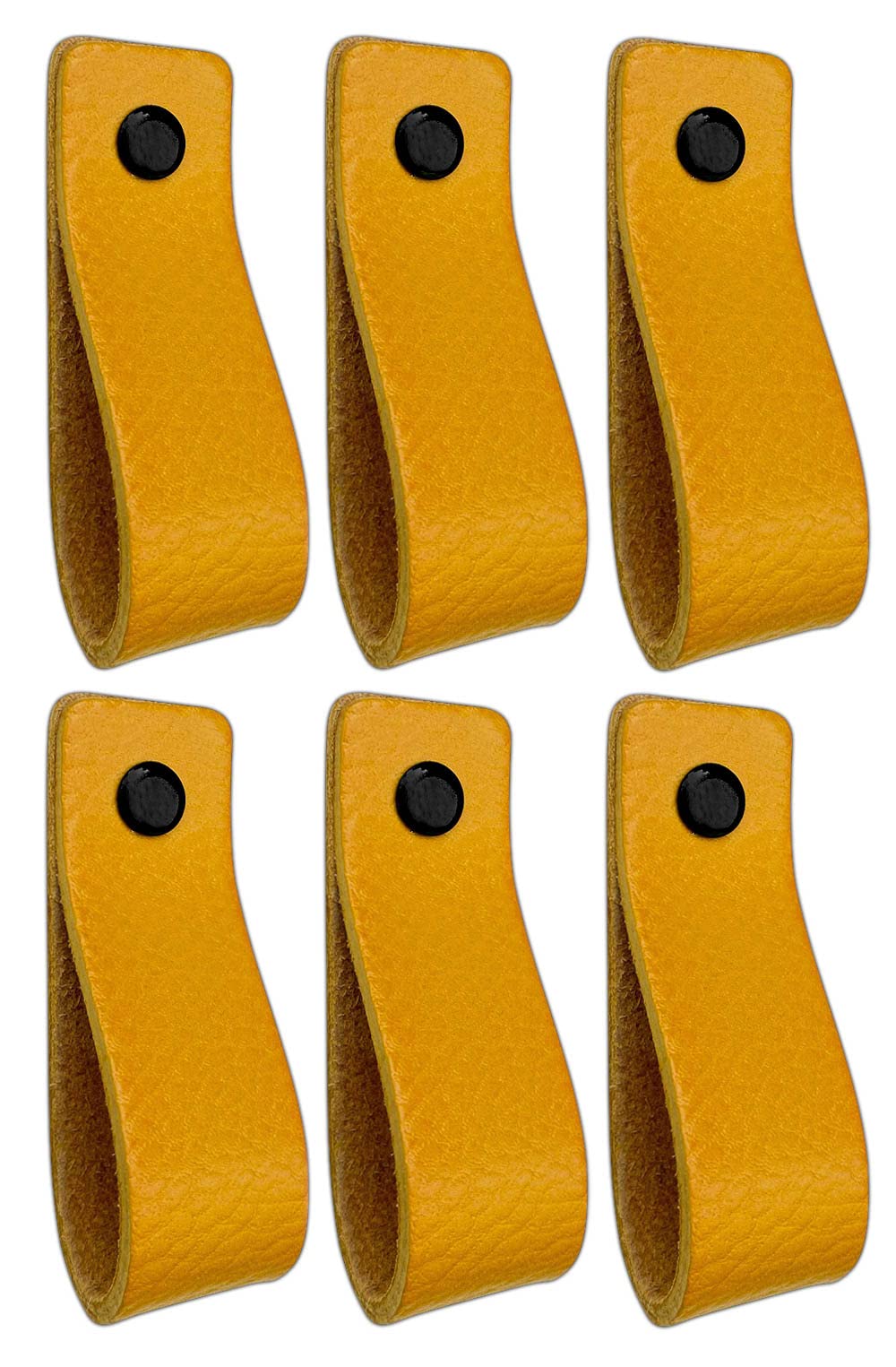 Möbelgriffe Leder Gelb 16,5 cm Schrankgriffe 12er-Set