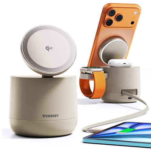 Qi2 Ladestation 4-in-1 mit Nachtlicht 15W für iPhone Apple Watch AirPods iPad