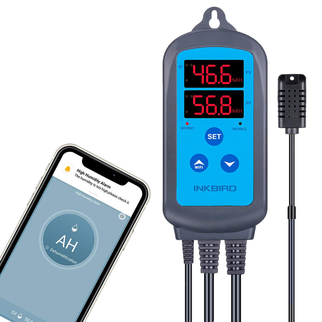 Feuchtigkeitsregler WLAN mit App 10–99%RH Doppelrelais 2200W