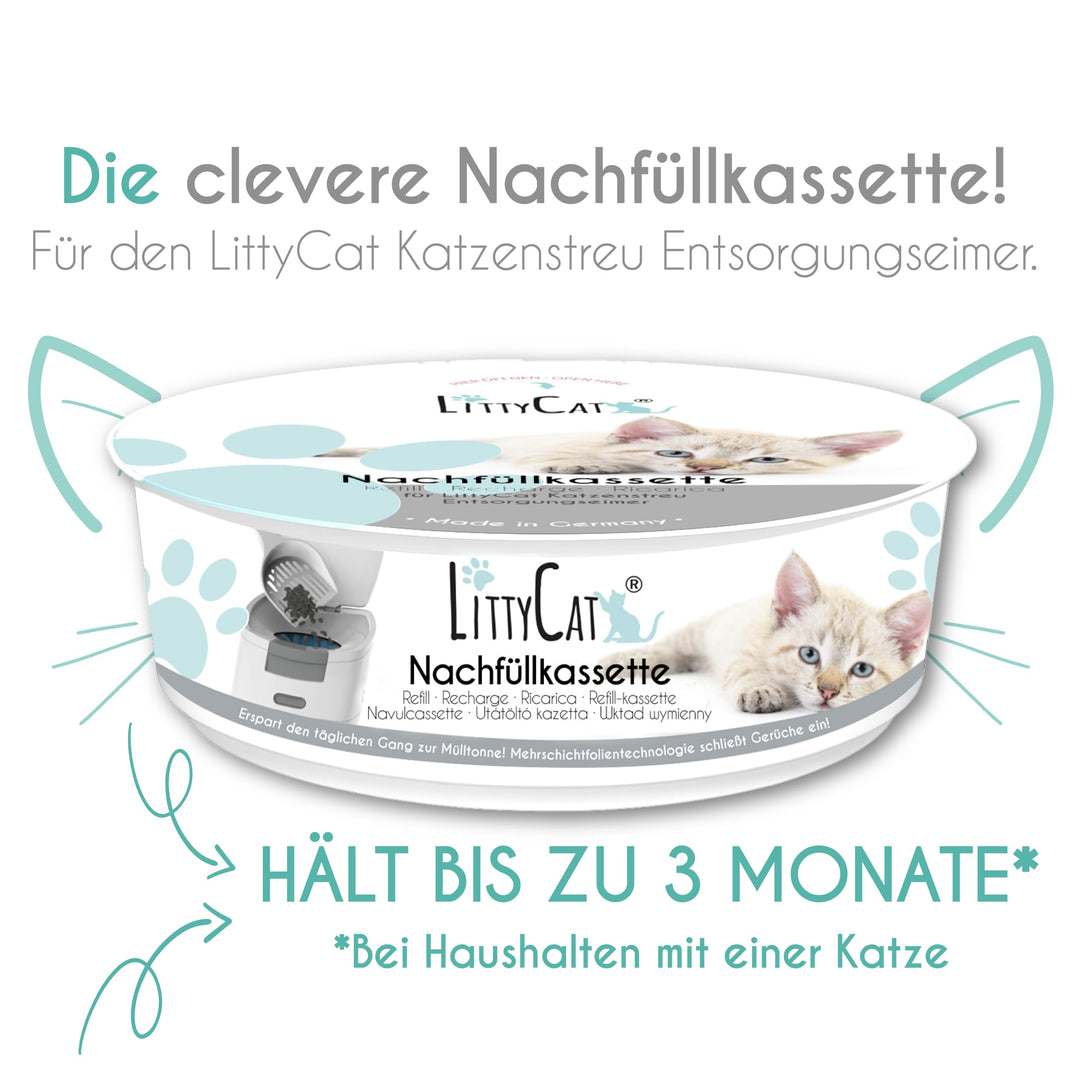 Katzenstreu Nachfüllkassetten 12er Pack für Littycat Entsorgungseimer - Bild 9