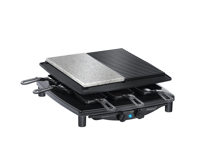 Raclette-Grill 8 Personen mit Steinplatte &amp; Antihaft-Grillplatte