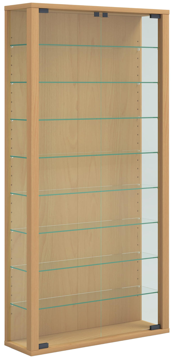 Wandvitrine Buche 59x18x114 cm 9 Fächer ESG-Glas 2 Türen - Bild 4