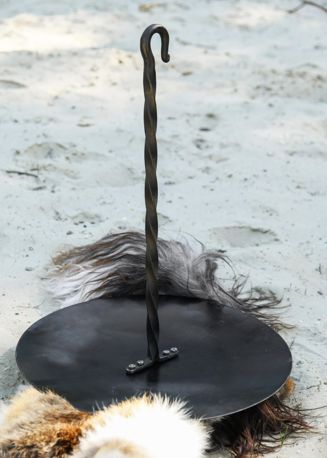 Hänge-Pfanne für Dreibein Stahl handgeschmiedet 46 cm LARP - Bild 4
