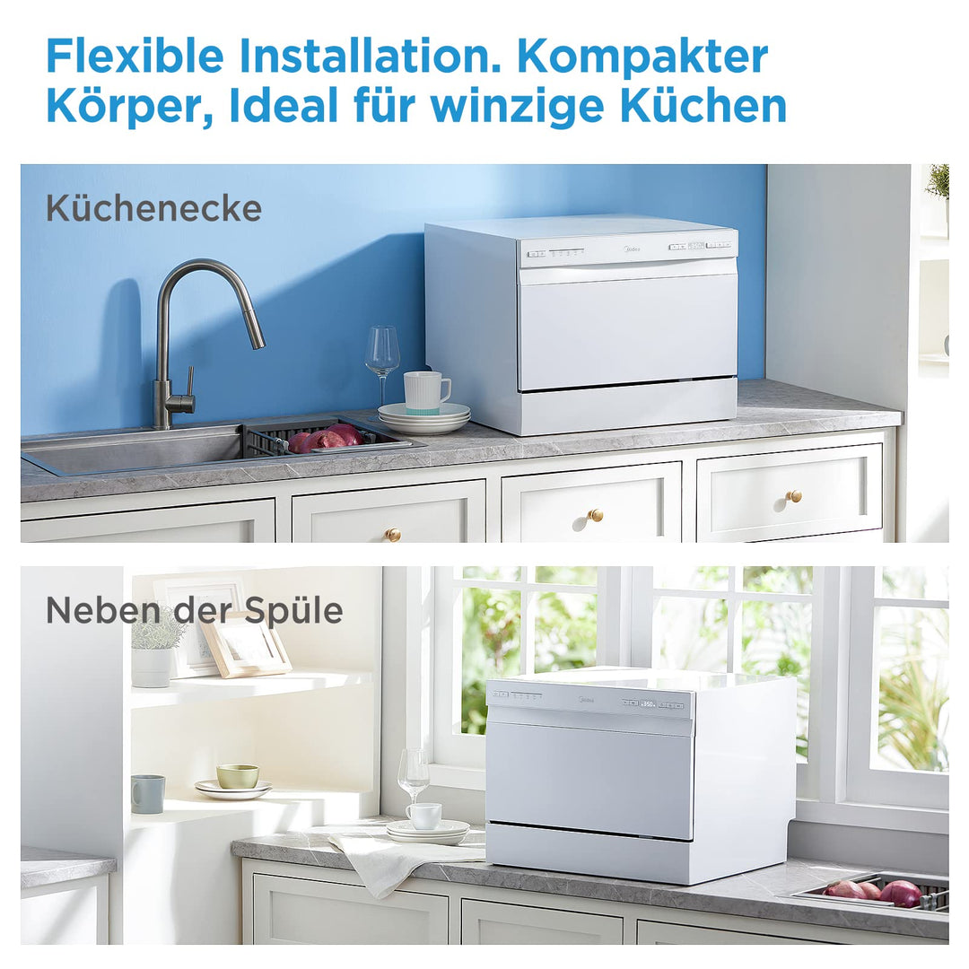 Tischgeschirrspüler 6 Maßgedecke mit App-Steuerung kompakt weiss - Bild 8