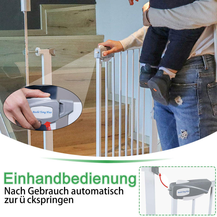 Treppenschutzgitter ohne Bohren Metall 85-95 cm selbstschliessend - Bild 7