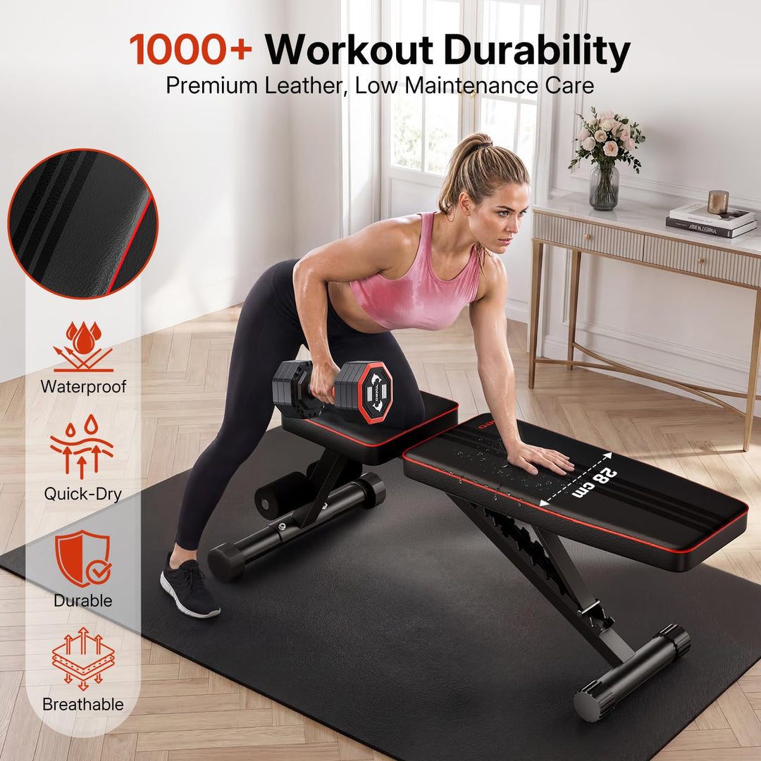 Hantelbank verstellbar klappbar 300 kg 11 Positionen Home Gym - Bild 6
