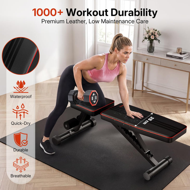 Hantelbank verstellbar klappbar 300 kg 11 Positionen Home Gym - Bild 6