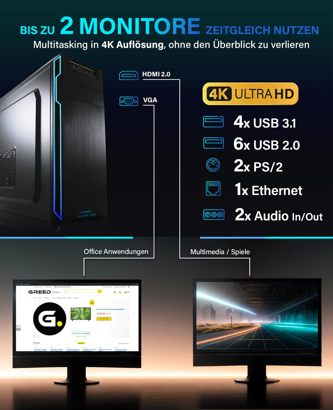 Desktop-PC Intel Core i7-12700 16GB RAM 1TB SSD+1TB HDD Win 11 Pro - Bild 3