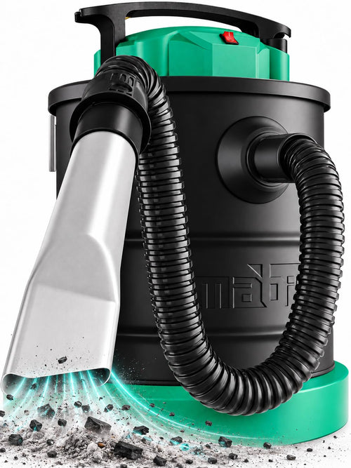 Aschesauger 1200 W mit HEPA-Filter 18 L Metalltank für Kamin