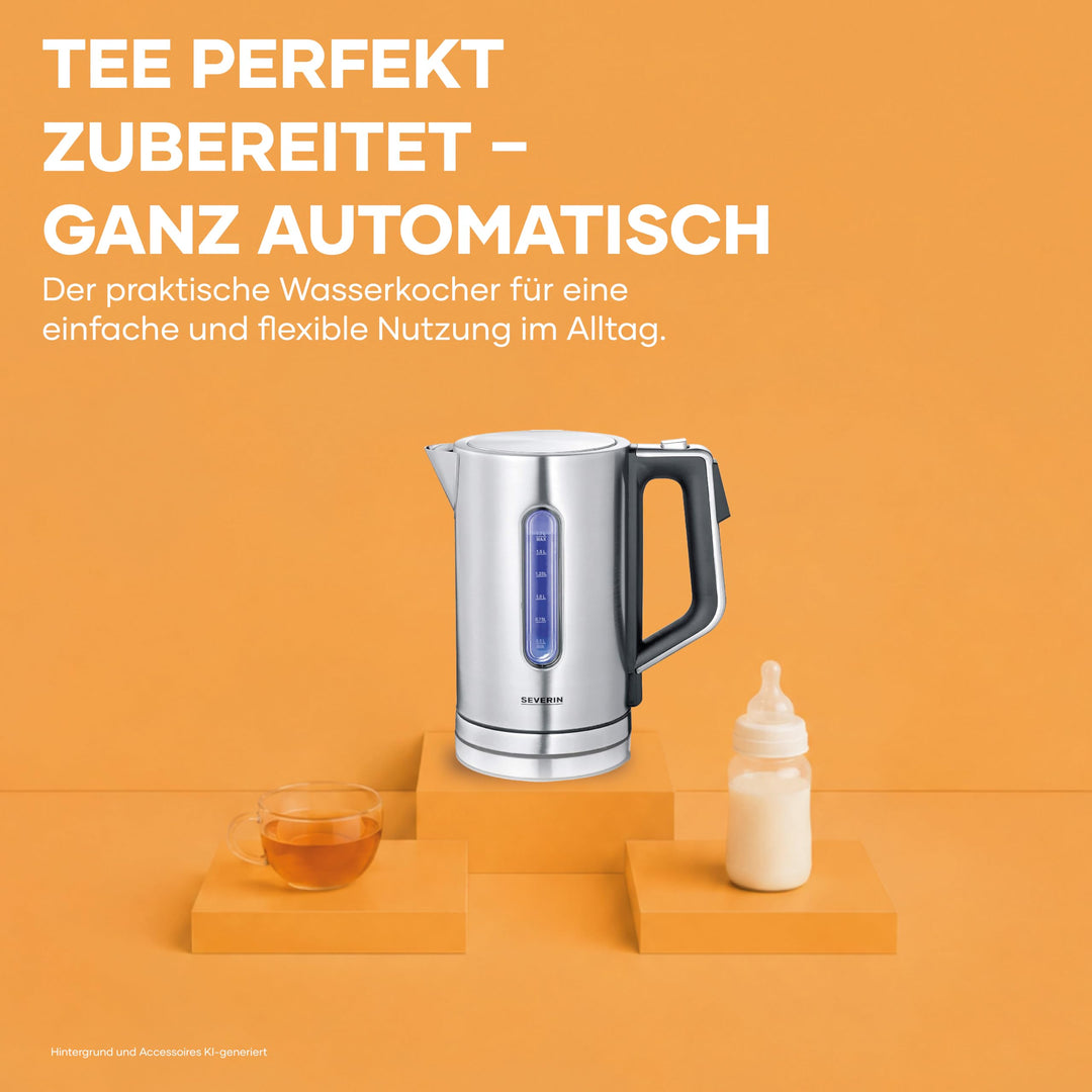 Wasserkocher 1,7 L Edelstahl 3000 W mit Temperaturwahl 40–100°C - Bild 5