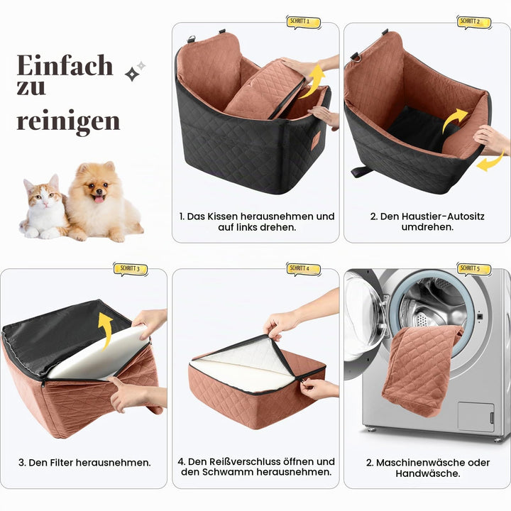 Hunde-Autositz mit Sitzerhöhung Memory-Schaum waschbar für kleine Hunde - Bild 4