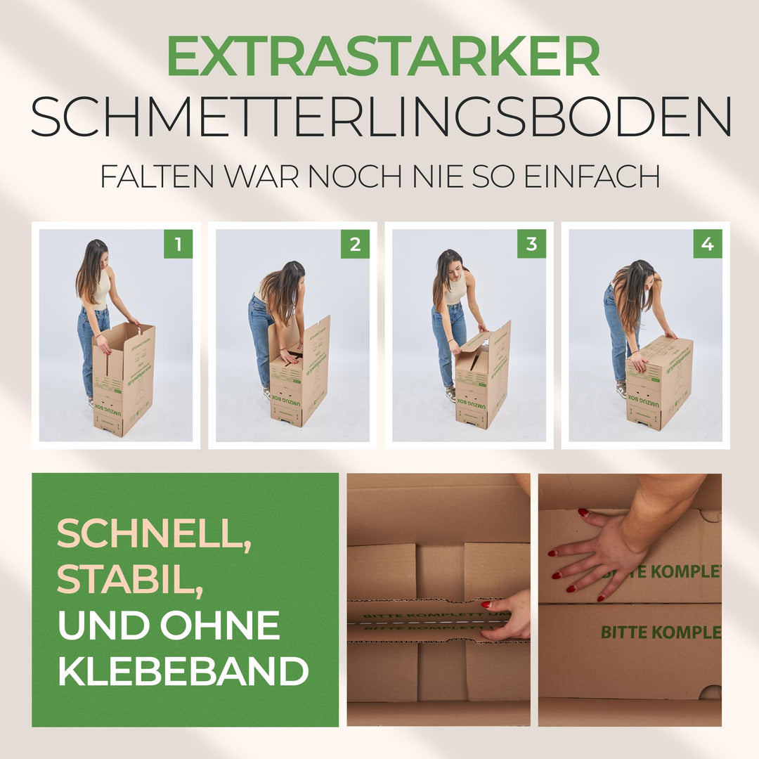Umzugskartons gross 620x300x330mm 57L Schmetterlingsboden 50 Stück - Bild 6