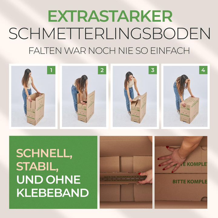 Umzugskartons gross 620x300x330mm 57L Schmetterlingsboden 50 Stück - Bild 6