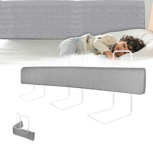 Bettgitter Rausfallschutz 200cm höhenverstellbar I-L-O-U-Form Grau