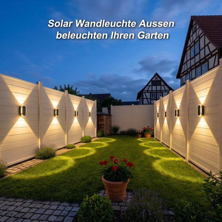 Solar Wandleuchte Aussen Up Down IP65 8er Set 3 Lichtfarben - Bild 7