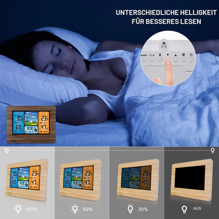 Wetterstation kabellos mit Innen-Aussen-Sensor 6,5-Zoll-Display - Bild 6