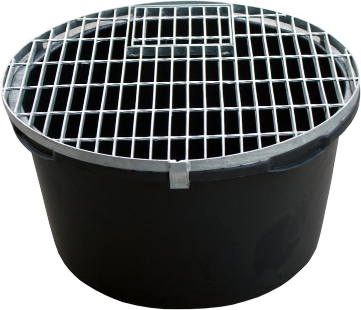 Springbrunnen-Set verzinktes Abdeckgitter + PE Becken 66 cm 90 L