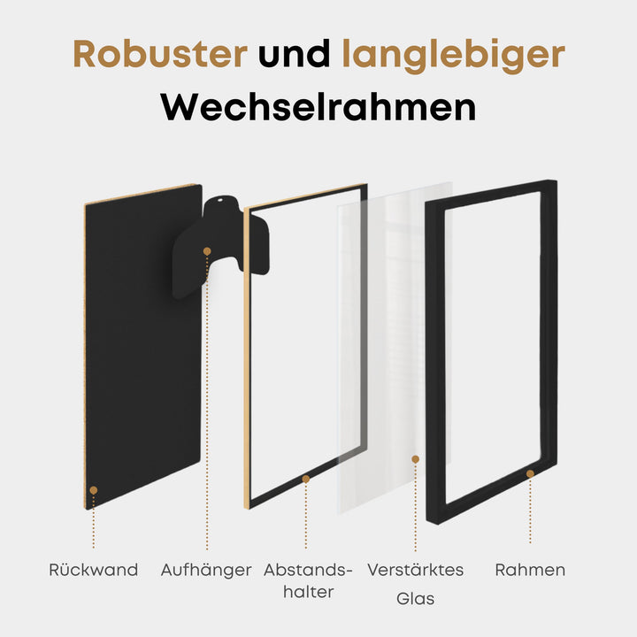 Trikotrahmen 70x90 cm Holz Acrylglas 3D Tief Schwarz Wandmontage - Bild 11