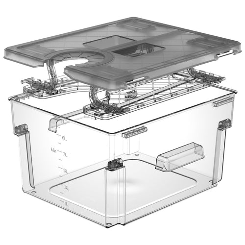 Sous-Vide-Behälter 11 L mit Doppeltür-Deckel und eingebautem Rost