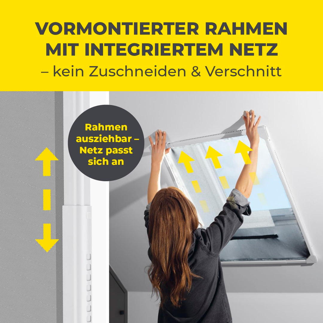 Insektenschutz Dachfenster Teleskop-Rahmen Aluminium 63x93–100x160 cm - Bild 2