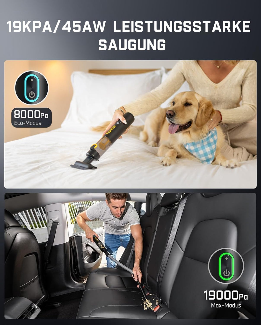 Akku-Handstaubsauger 4-in-1 Auto 19000 Pa HEPA USB-C - Bild 5
