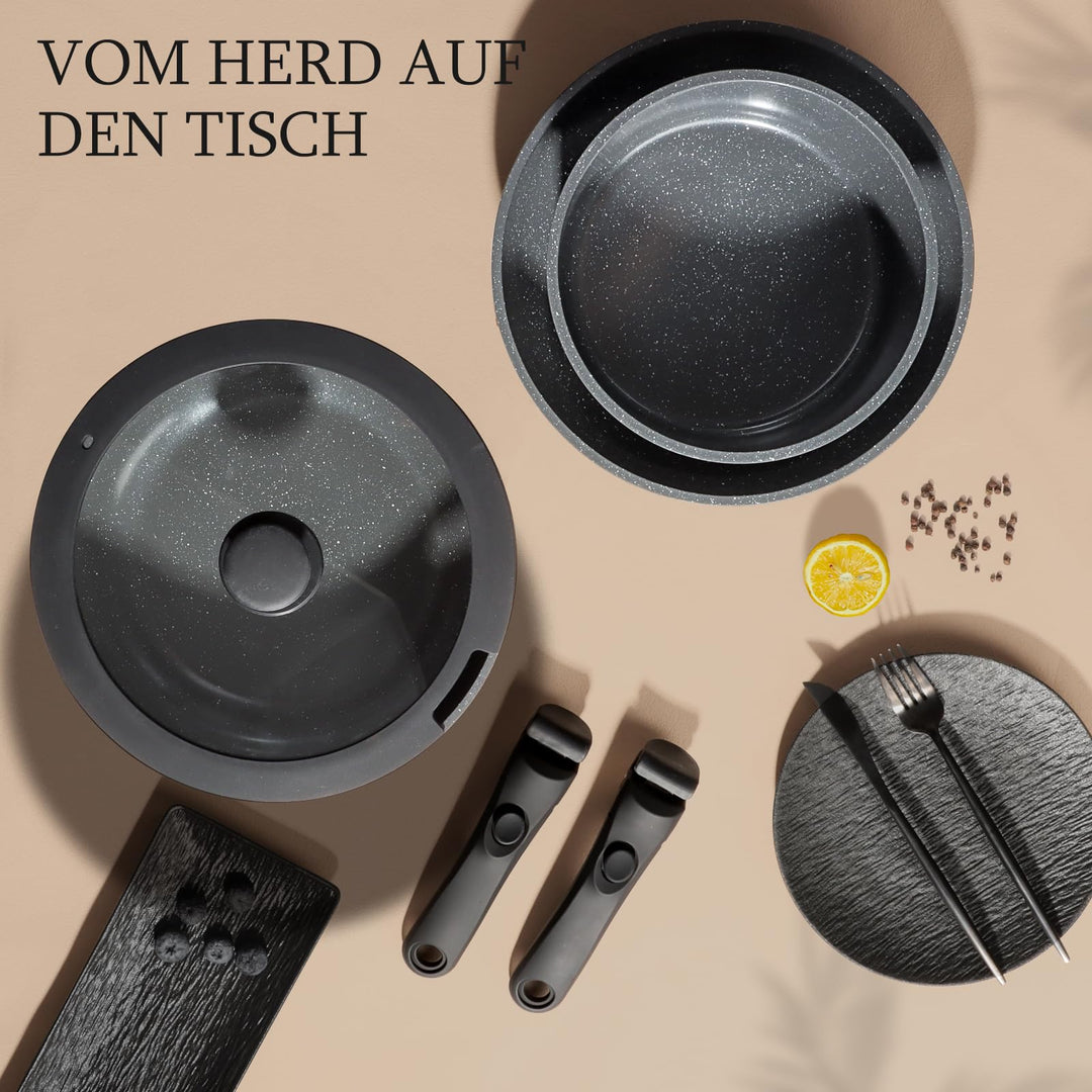 Topfset mit abnehmbarem Griff 11-teilig Granit-Antihaft Induktion - Bild 8